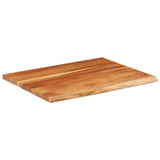 Piano Scrivania 90x80x3,8 Rettangolare Legno Acacia Bordi Vivi