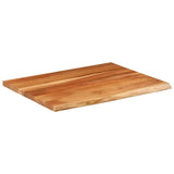 Piano Scrivania 100x80x3,8 Rettangolare Legno Acacia Bordi Vivi