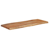 Piano Tavolo 90x40x2,5 cm Rettangolare Legno Acacia Bordi Vivi