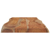 Piano Tavolo 90x40x2,5 cm Rettangolare Legno Acacia Bordi Vivi