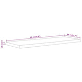 Piano Tavolo 90x40x2,5 cm Rettangolare Legno Acacia Bordi Vivi