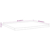 Piano Tavolo 80x60x2,5 cm Rettangolare Legno Acacia Bordi Vivi