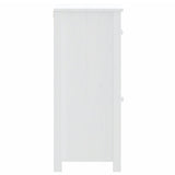 Mobile da Bagno BERG Bianco 40x34x80 cm Legno Massello di Pino