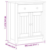 Mobile da Bagno BERG Nero 69,5x34x80 cm Legno Massello di Pino
