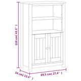 Mobile da Bagno BERG Bianco 69,5x34x110 cm Legno Massello Pino