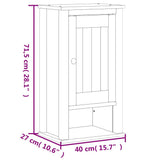Mobile da Bagno a Muro BERG Bianco 40x27x71,5 cm Massello Pino