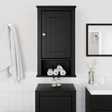 Mobile da Bagno a Muro BERG Nero 40x27x71,5 cm Massello Pino