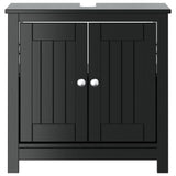 Mobile Lavabo da Bagno BERG Nero 60x34x59cm Legno Massello Pino