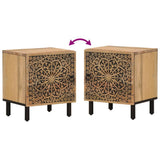 Comodini 2pz 40x33x46 cm in Legno Massello di Mango