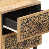 Comodino 40x33x46 cm in Legno Massello di Mango