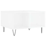 Tavolino Salotto Bianco Lucido 60x50x36,5 cm Legno truciolato