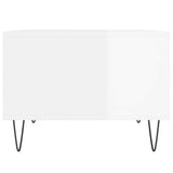 Tavolino Salotto Bianco Lucido 60x50x36,5 cm Legno truciolato