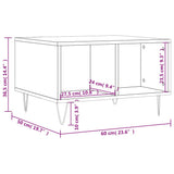 Tavolino Salotto Bianco Lucido 60x50x36,5 cm Legno truciolato