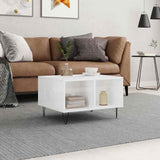 Tavolino Salotto Bianco Lucido 60x50x36,5 cm Legno truciolato