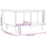 Tavolino da Salotto Rovere Marrone 60x50x36,5 cm in truciolato