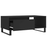 Tavolino da Salotto Nero 90x50x36,5 cm in Legno truciolato
