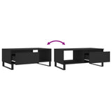 Tavolino da Salotto Nero 90x50x36,5 cm in Legno truciolato