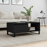 Tavolino da Salotto Nero 90x50x36,5 cm in Legno truciolato