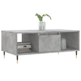 Tavolino Salotto Grigio Cemento 90x50x36,5 cm Legno truciolato