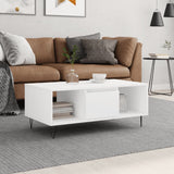 Tavolino da Salotto Bianco 90x50x36,5 cm in Legno truciolato
