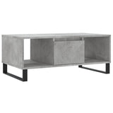 Tavolino Salotto Grigio Cemento 90x50x36,5 cm Legno truciolato