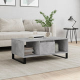 Tavolino Salotto Grigio Cemento 90x50x36,5 cm Legno truciolato