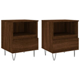 Comodini 2pz Rovere Marrone 40x35x50 cm in Legno truciolato