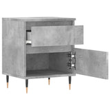 Comodino Grigio Cemento 40x35x50 cm in Legno truciolato