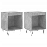 Comodini 2pz Grigio Cemento 40x35x50 cm in Legno truciolato