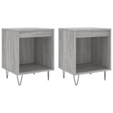 Comodini 2pz Grigio Sonoma 40x35x50 cm in Legno truciolato