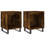 Comodini 2pz Rovere Fumo 40x35x50 cm in Legno truciolato