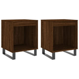 Comodini 2pz Rovere Marrone 40x35x50 cm in Legno truciolato