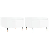 Tavolini Salotto 2pz Bianco Lucido 50x46x35cm Legno truciolato