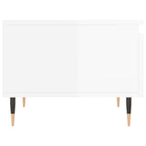 Tavolini Salotto 2pz Bianco Lucido 50x46x35cm Legno truciolato