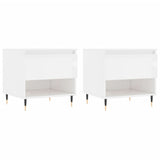 Tavolini Salotto 2pz Bianco Lucido 50x46x50cm Legno truciolato