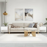 Tavolini Salotto 2pz Bianco Lucido 50x46x50cm Legno truciolato
