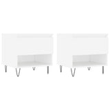Tavolini Salotto 2 pz Bianchi 50x46x50 cm in Legno truciolato