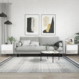 Tavolini Salotto 2 pz Bianchi 50x46x50 cm in Legno truciolato