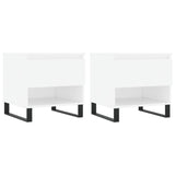 Tavolini Salotto 2 pz Bianchi 50x46x50 cm in Legno truciolato