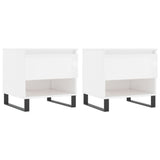 Tavolini Salotto 2pz Bianco Lucido 50x46x50cm Legno truciolato