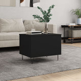 Tavolino da Salotto Nero 60x44,5x45 cm in Legno truciolato