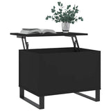 Tavolino da Salotto Nero 60x44,5x45 cm in Legno truciolato