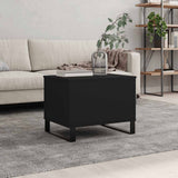 Tavolino da Salotto Nero 60x44,5x45 cm in Legno truciolato