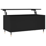 Tavolino da Salotto Nero 90x44,5x45 cm in Legno truciolato