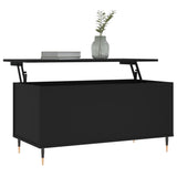 Tavolino da Salotto Nero 90x44,5x45 cm in Legno truciolato