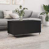 Tavolino da Salotto Nero 90x44,5x45 cm in Legno truciolato