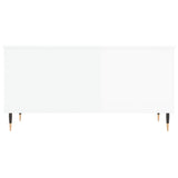 Tavolino Salotto Bianco Lucido 90x44,5x45 cm Legno truciolato