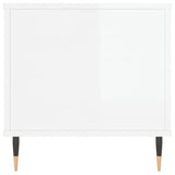 Tavolino Salotto Bianco Lucido 90x44,5x45 cm Legno truciolato