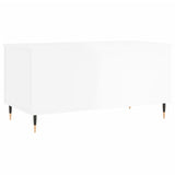 Tavolino Salotto Bianco Lucido 90x44,5x45 cm Legno truciolato