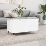 Tavolino Salotto Bianco Lucido 90x44,5x45 cm Legno truciolato